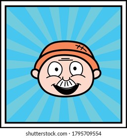 Opa-Cartoon-Gesicht Vektor-Charakter-Design-Illustration
