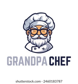 Grandpa Chef Logo Maskottchen Illustration