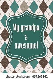 Grandpa design / Grandfather tartan pattern design pistachio and beige colors