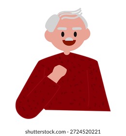 Vector de carácter de abuelo o anciano 