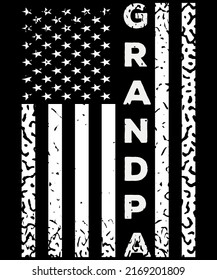 Grandpa Flag T-Shirt Design Template