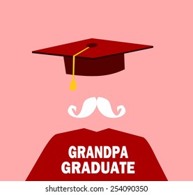 grandpa graduate wearing cap and gown