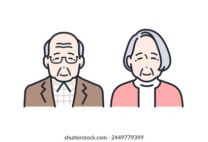 Opa Oma Farbe Icon Illustration