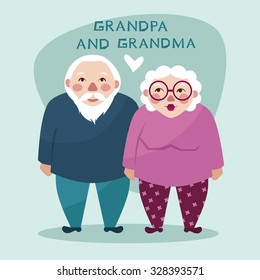 grandpa and grandma. vector illustration