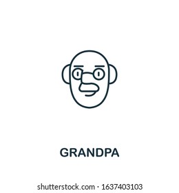 Grandpa icon from elderly care collection. Simple line element Grandpa symbol for templates, web design and infographics