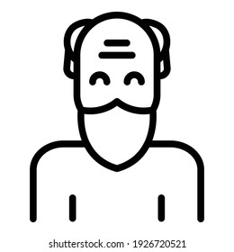 Grandpa icon. Outline grandpa vector icon for web design isolated on white background