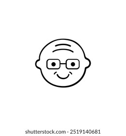 Grandpa Line Style Icon Design