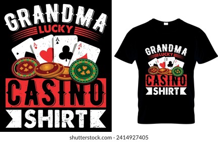  camiseta del casino con suerte del abuelo - plantilla de diseño de camisetas