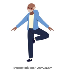 grandpa making exercise icon isolated