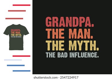 Grandpa the man the myth t shirt design