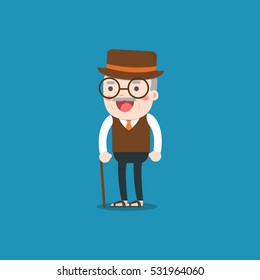 grandpa. Old man person. Vector character