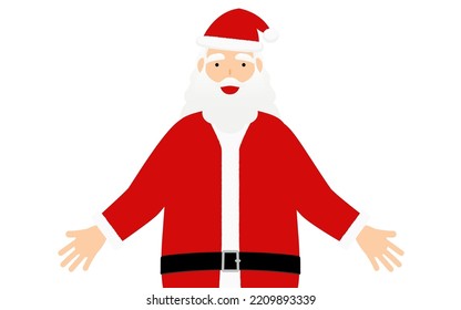 Grandpa in Santa Claus with open arms