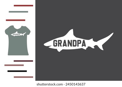 Grandpa shark t shirt design