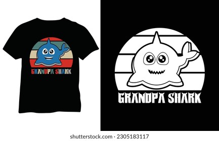 Grandpa Shark T-Shirt Shark Grandpa gift Shark gift for Grandpa Shark Vector design