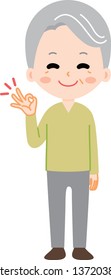 Grandpa showing ok pose