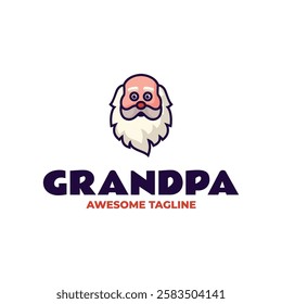 Grandpa Simple Mascot Logo Template