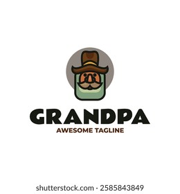 Grandpa Simple Mascot Logo Template