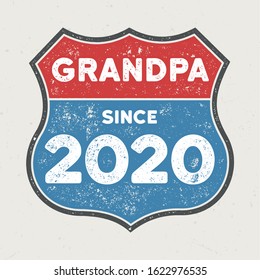 Grandpa Since 2020 - Vintage Tee Design For Printing