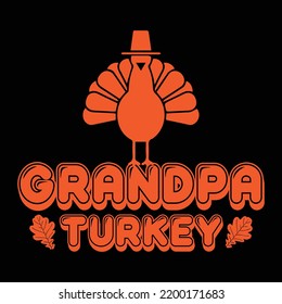 Grandpa turkey with autumn leaf