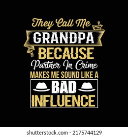 Grandpa typography t shirt design