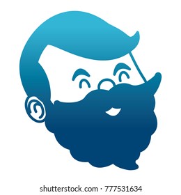 Grandparent face with mustache face cartoon