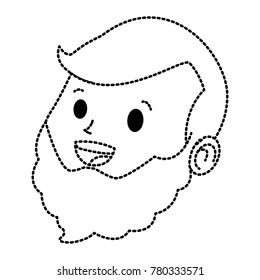 Grandparent face with mustache face cartoon