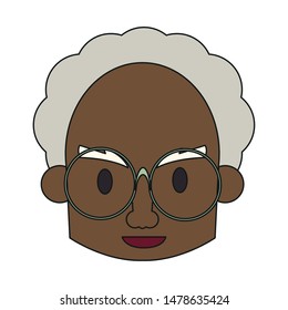 grandparent senior old retirement afro grandfather face cartoon vector illustration graphic design