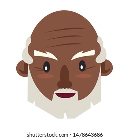 grandparent senior old retirement afro grandfather face cartoon vector illustration graphic design