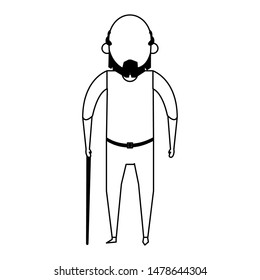 grandparent senior old retirement afro grandfather cartoon vector illustration graphic design