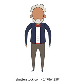 grandparent senior old retirement grandfather cartoon vector illustration graphic design
