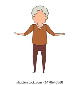 grandparent senior old retirement grandfather cartoon vector illustration graphic design