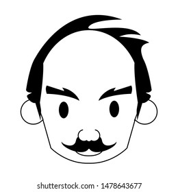 grandparent senior old retirement grandfather face cartoon vector illustration graphic design