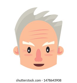 grandparent senior old retirement grandfather face cartoon vector illustration graphic design