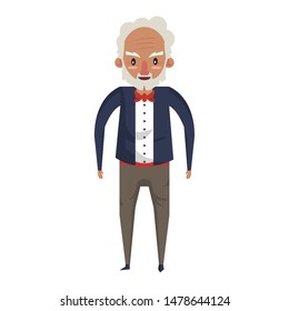 grandparent senior old retirement grandfather cartoon vector illustration graphic design