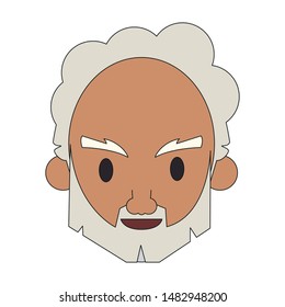 grandparent senior old retirement grandfather face cartoon vector illustration graphic design