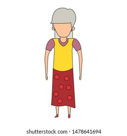grandparent senior old retirement grandmother cartoon vector illustration graphic design