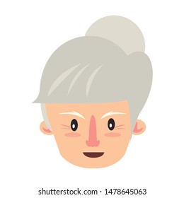 grandparent senior old retirement grandmother face cartoon vector illustration graphic design