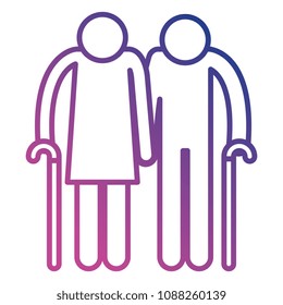 grandparents couple avatars silhouettes
