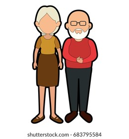 Grandparents couple cartoon