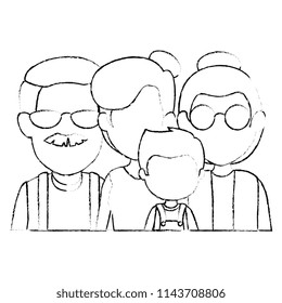 grandparents couple with daughter and grandson