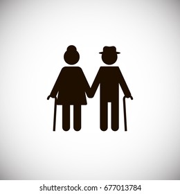 grandparents couple silhouette icon