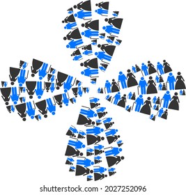 Grandparents Couple Twirl Flower Cluster. Object Twirl Organized From Oriented Grandparents Couple Symbols. Vector Flower Collage In Flat Style.