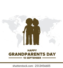 grandparents day, 10 September, greeting card, social media template, grandparents day banner design, grandparents day ads design. grandparents day stock illustration, vector file.