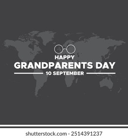 grandparents day, 10 September, greeting card, social media template, grandparents day banner design, grandparents day ads design. grandparents day stock illustration, vector file.