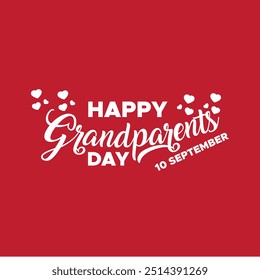grandparents day, 10 September, greeting card, social media template, grandparents day banner design, grandparents day ads design. grandparents day stock illustration, vector file.