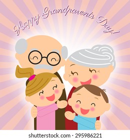 Grandparents day. Family. Grandparents with grandchildren.