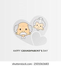 Grandparents Day,  with grandfather and grandmother illustrations, suitable for greeting card, banner, poster