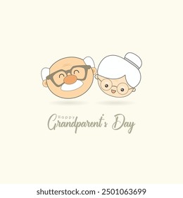 Grandparents Day,  with grandfather and grandmother illustrations, suitable for greeting card, banner, poster