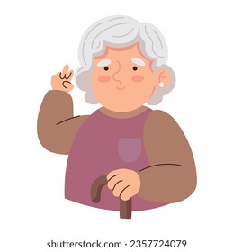 grandparents day grandma character icon isolated