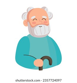 grandparents day grandpa character icon isolated